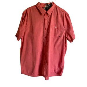 Amplify Muted Red Short Sleeve Button Down Casual Shirt Men's XXL